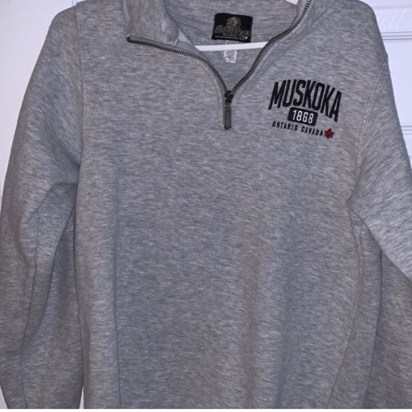 Muskoka embroidered grey quarter zip - Picture 2 of 2